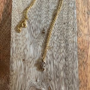 Letter A necklace gold charm script